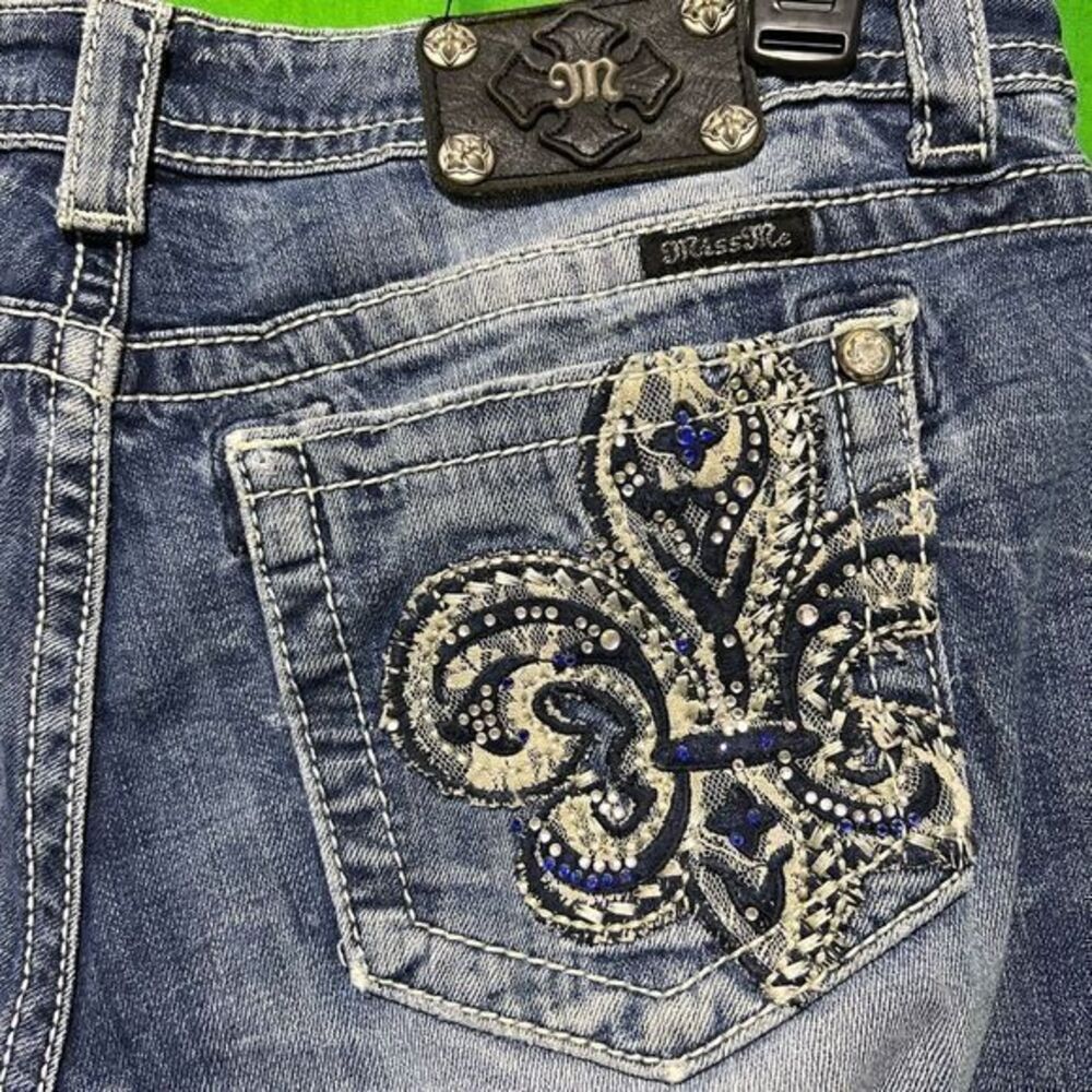Miss Me Women's Easy Bootcut Jeans Embroidered‎ Blue Size 29 - Picture 3 of 7